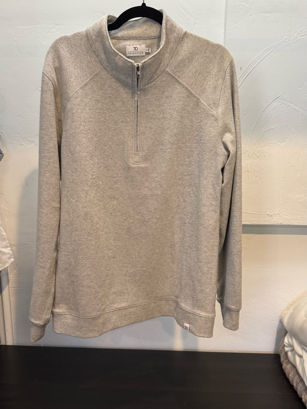 7Diamonds Generation Light gray Quarter-Zip Sweater Medium